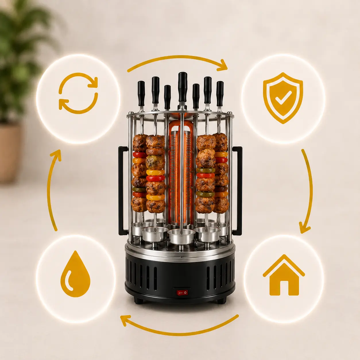 Електрошашличниця Domotec для домашньої кухні